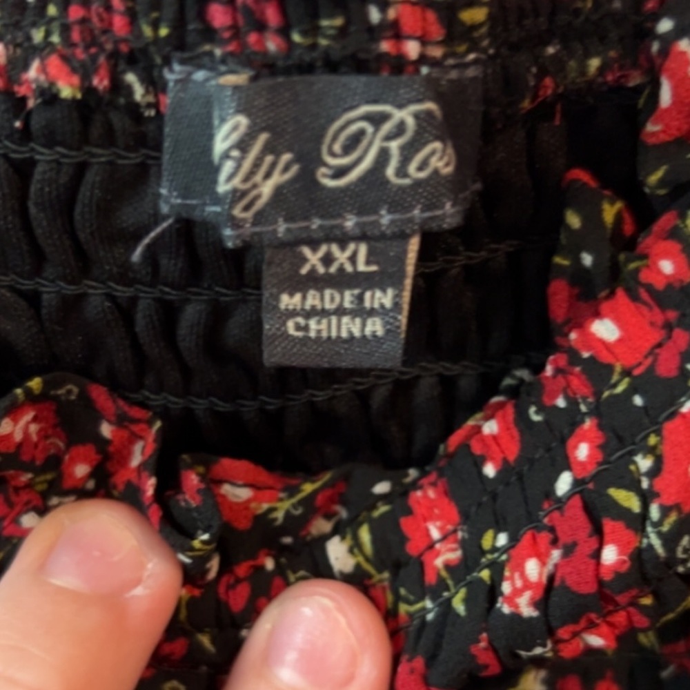 red floral long sleeve dress